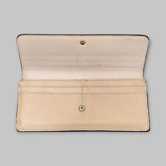 Vintage Coach Beige Saffiano Leather Snap Wallet - Picture 4 of 7